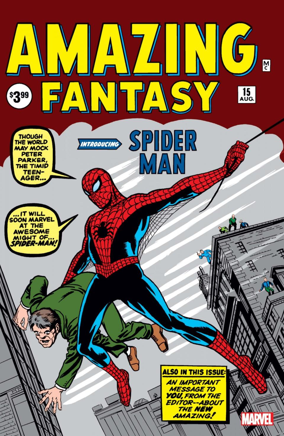 Amazing Fantasy #15, the first appearance of Spider-Man