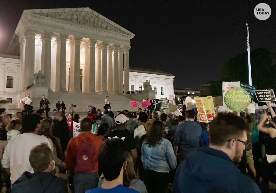 Activists rally outside of the U.S. Supreme Court on May 02, 2022