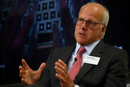 FILE PHOTO: The Chair of the Financial Conduct Authority (FCA) Charles Randell, speaks at a Reuters Newsmaker event, in London, Britain, July 11, 2018. REUTERS/Hannah McKay/File Photo