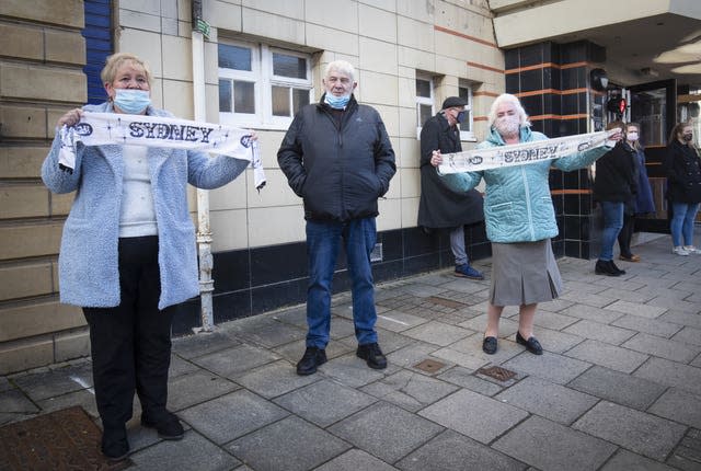 Fans outside the Gaiety Theatre in Ayr