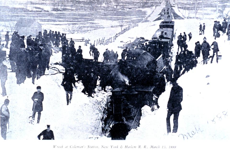Wreck at Coleman’s station after the Great Blizzard of March 12, 1888.
