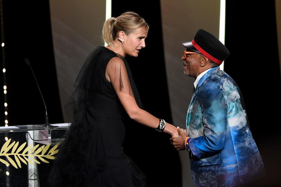 Spike Lee's jury at the Cannes Film Festival awarded the Palme d'Or to Julia Ducournau for 'Titane'. (Christophe Simon/AFP via Getty Images)