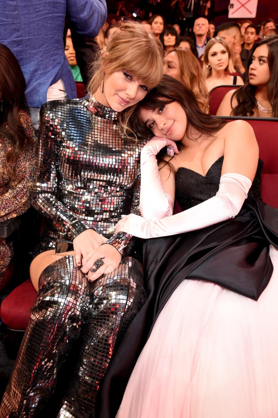 Taylor Swift and Camila Cabello at the American Music Awards on October 9, 2018.