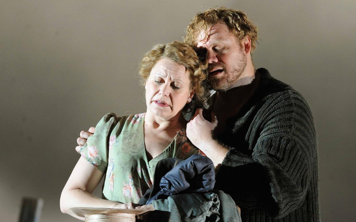 Child abuser? Stuart Skelton as Peter Grimes and Amanda Roocroft as Ellen Orford in the English National Opera’s production in 2009 - Alastair Muir 