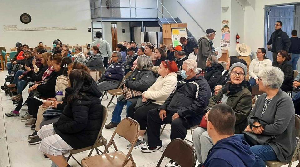 About 60 people attended a public meeting Jan. 11, 2024 at San Martin de Porres Catholic Church about a proposed food pantry for the community.