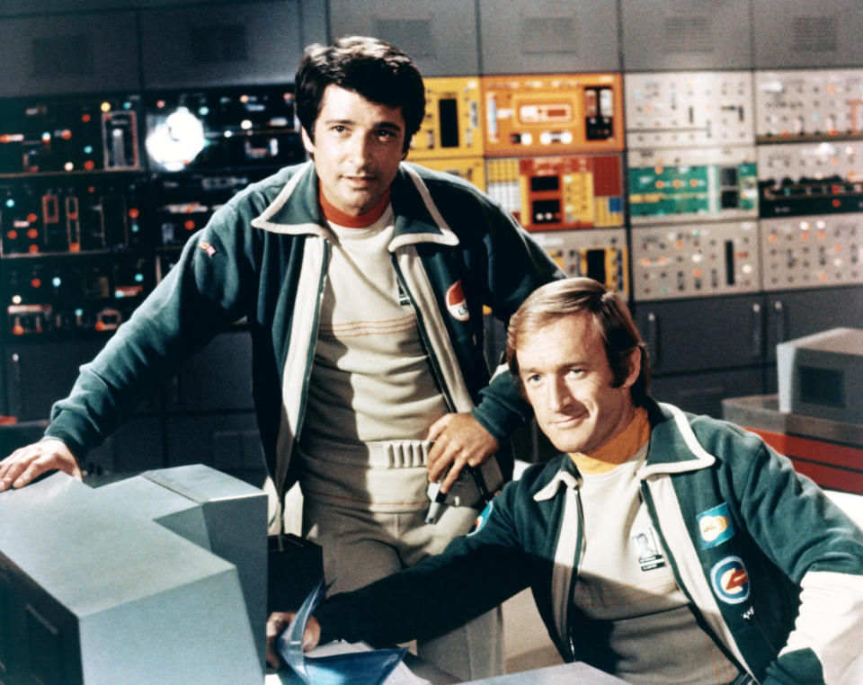 Actors Nick Tate (right) and Tony Anholt in 'Space: 1999'