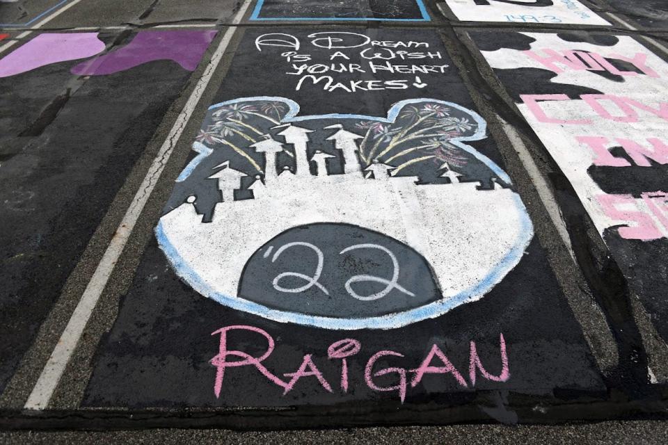 Raigen King's painted parking spot at Smithville High School.