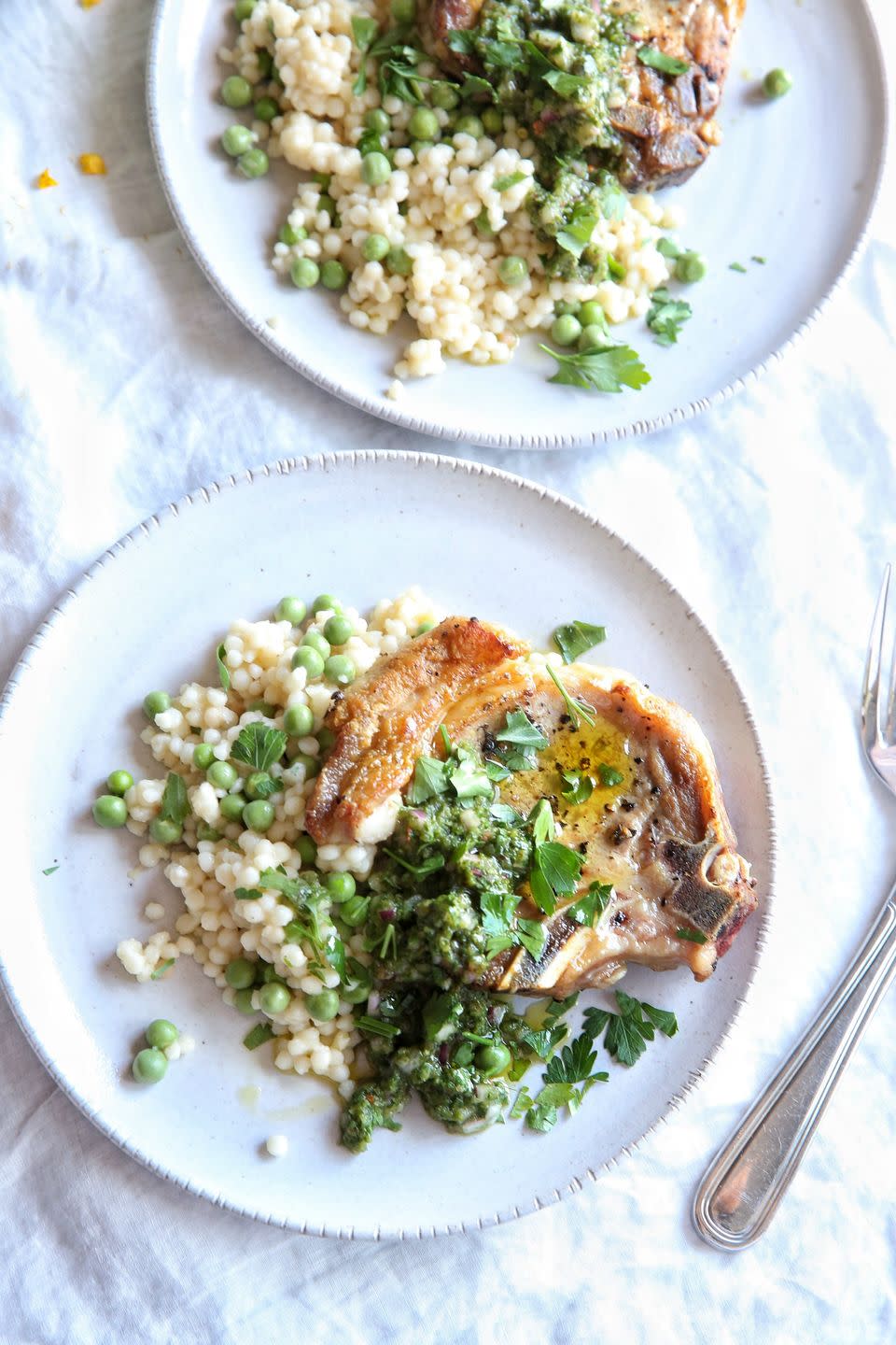 Chimichurri Pork Chops with Couscous