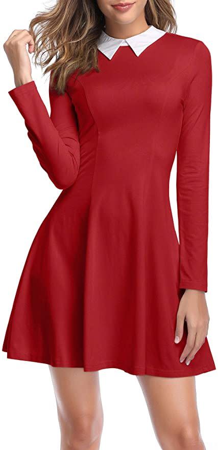 Long-Sleeved Dress with Peter Pan Collar