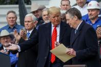 U.S. President Trump hosts signing ceremony for USMCA trade deal at the White House in Washington