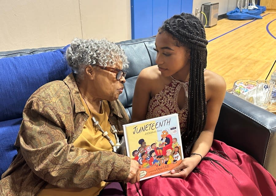 Opal Lee, "Grandmother of Juneteenth" visits Giberson Elementary