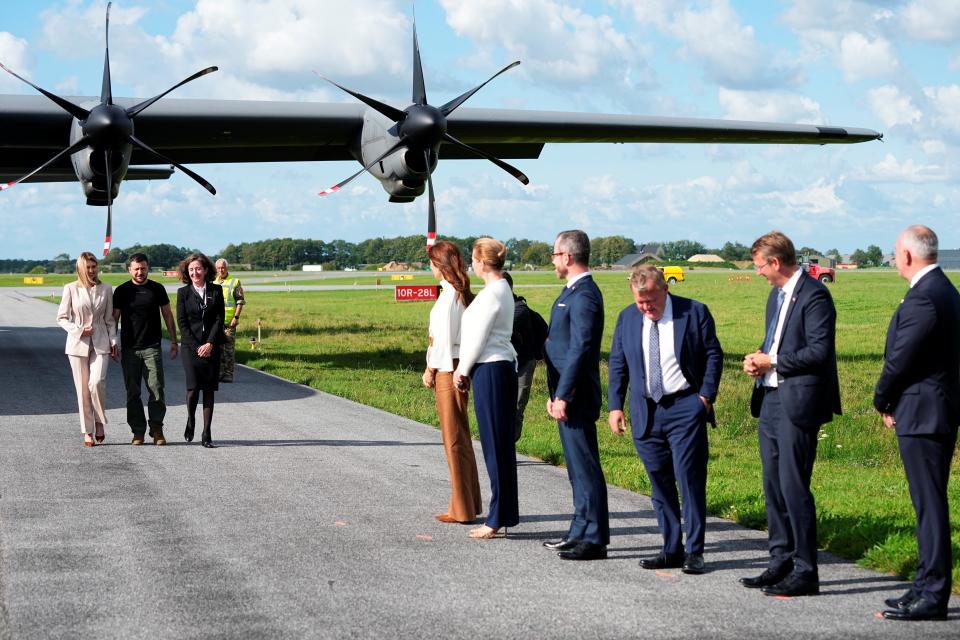 Ukrainian President Volodymyr Zelenskiy and his wife Olena Zelenska arrive in Denmark (via REUTERS)