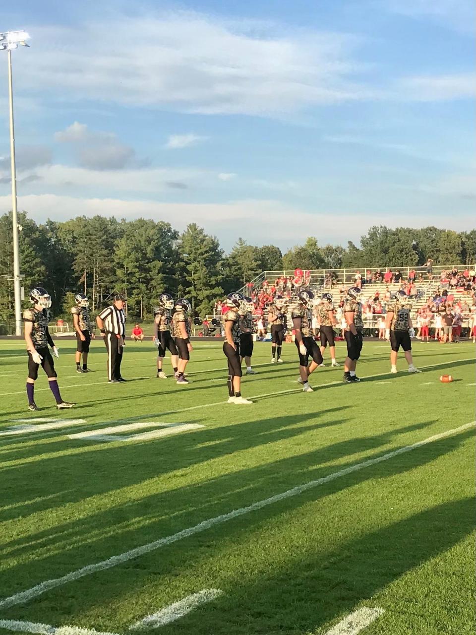 Mount Gilead warms up before playing Elgin in Week 3 this season. The Indians travel to Worthington Christian's athletic complex an Lazelle Road near Westerville on Friday.