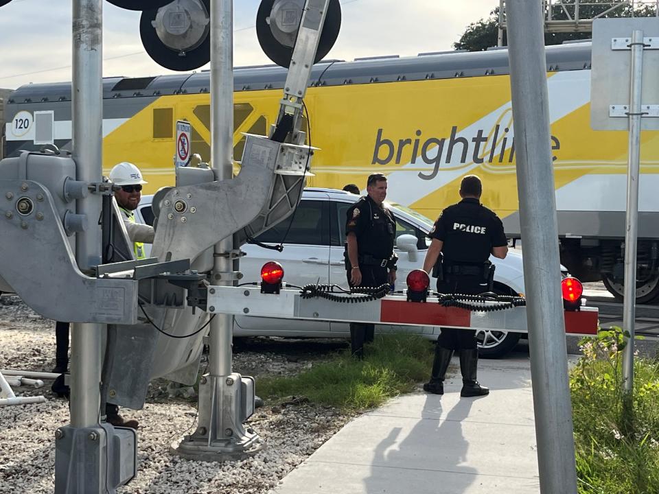 Melbourne police were investigating a deadly crash involving a person struck by a Brightline passenger train in October. FILE.