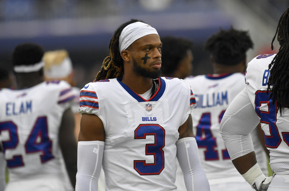 Damar Hamlin is still in hospital after suffering a cardiac arrest during the Buffalo Bills' # 39; 