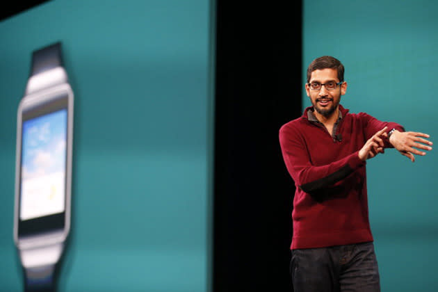 Sundar Pichai shows Android Wear at I/O 2014