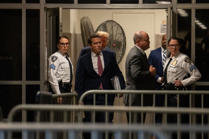 Donald Trump's attorney Todd Blanche, pictured here, argued video of the former president while filming "Access Hollywood" was "extremely salacious evidence that's very, very, very prejudicial." Pool photo by Jeenah Moon/UPI