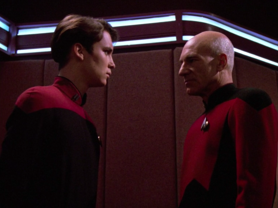 Wil Wheaton and Patrick Stewart in 