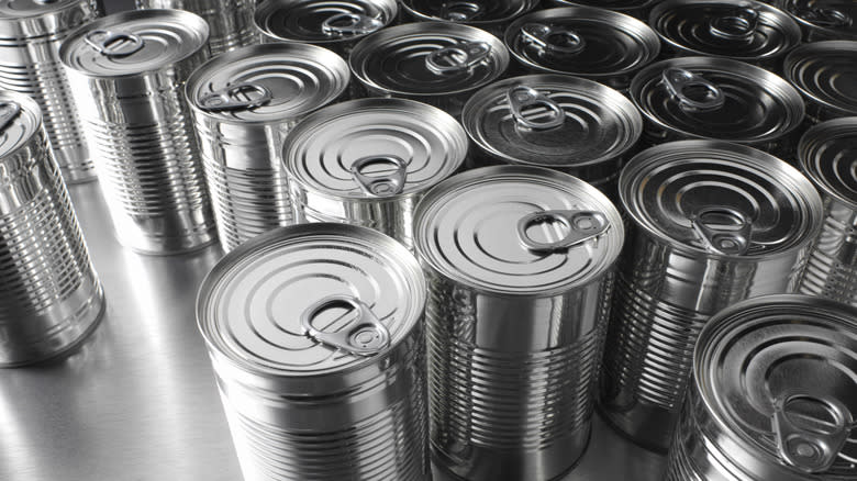 Assortment of cans