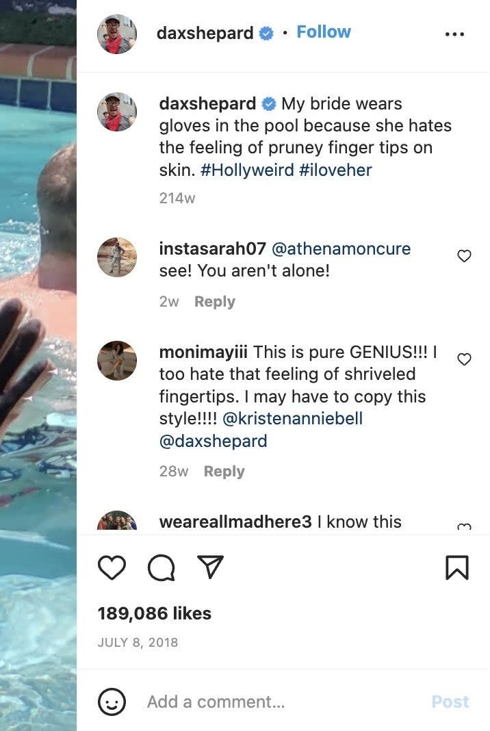 Screen shot of Instagram comments