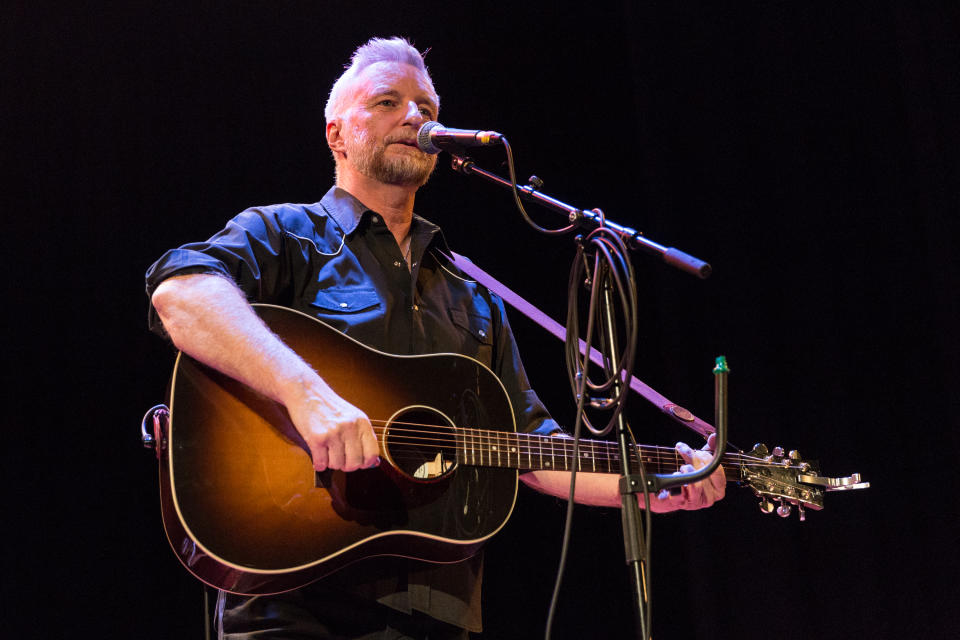 Billy Bragg will be way out of his comfort zone when he faces a room for of bankers (Lorne Thomson/Redferns via Getty Images)