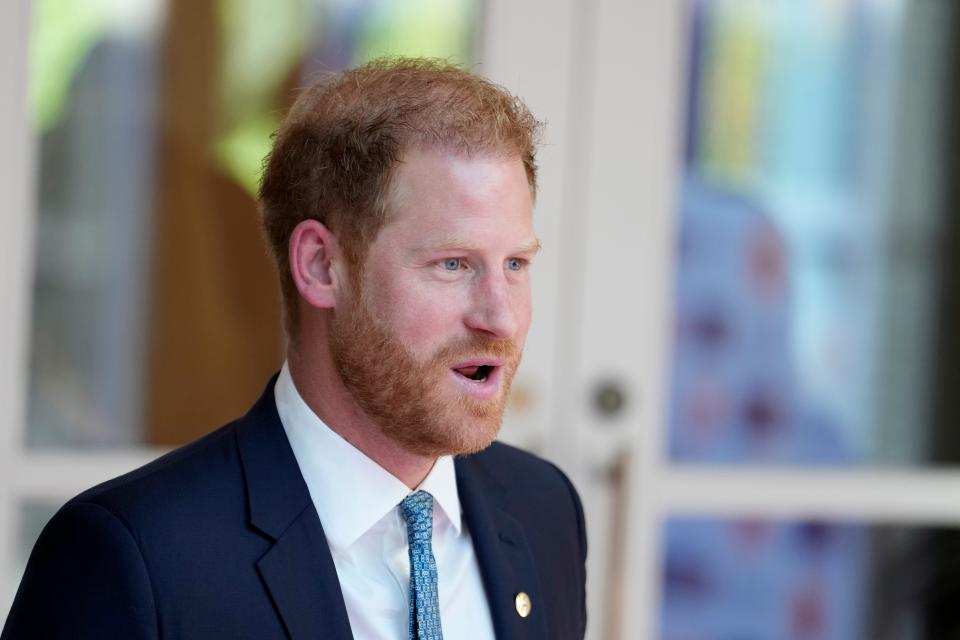 Britain's Prince Harry arrives to attend the WellChild Awards ceremony in London on Sept. 7, 2023, on the eve of the first anniversary of Queen Elizabeth II's death. The event celebrates inspirational young people living with serious illnesses.