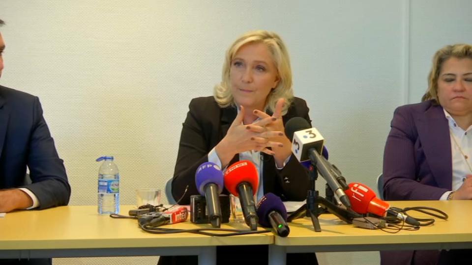 Marine Le Pen lors d'une conférence de presse à Metz, le 23 septembre 2021. - BFMTV