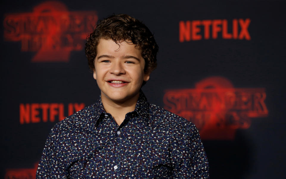 Cast member Gaten Matarazzo poses at the premiere for the second season of the television series "Stranger Things" in Los Angeles, California, U.S., October 26, 2017. REUTERS/Mario Anzuoni