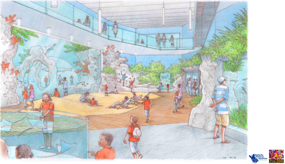 A rendering of the zoo's aquarium