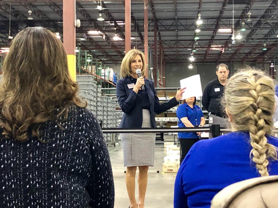 Palm Beach County Supervisor of Elections Wendy Sartory-Link speaks at the county's tabulation center in Riviera Beach  after overseeing her first election in February 2020. With new state laws and an upcoming presidential election, she has sought a 53% increase in her FY 2024 budget.