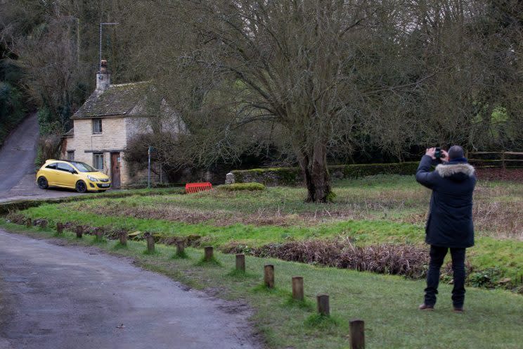 The yellow car was once parked proudly in the village (Picture: SWNS)