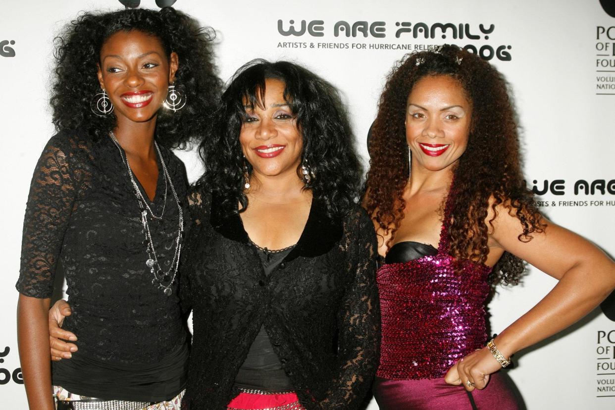 Sister Sledge: Joni (centre) with other family members in 2006: REUTERS