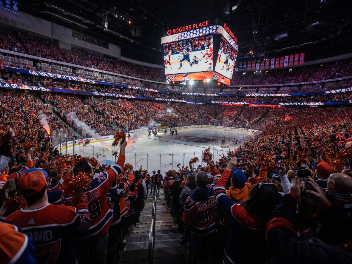 For Game 3 on June 13, resale sites StubHub and SeatGeek have individual tickets on sale for about $1,300 and higher in the upper deck. (Jason Franson/The Canadian Press - image credit)