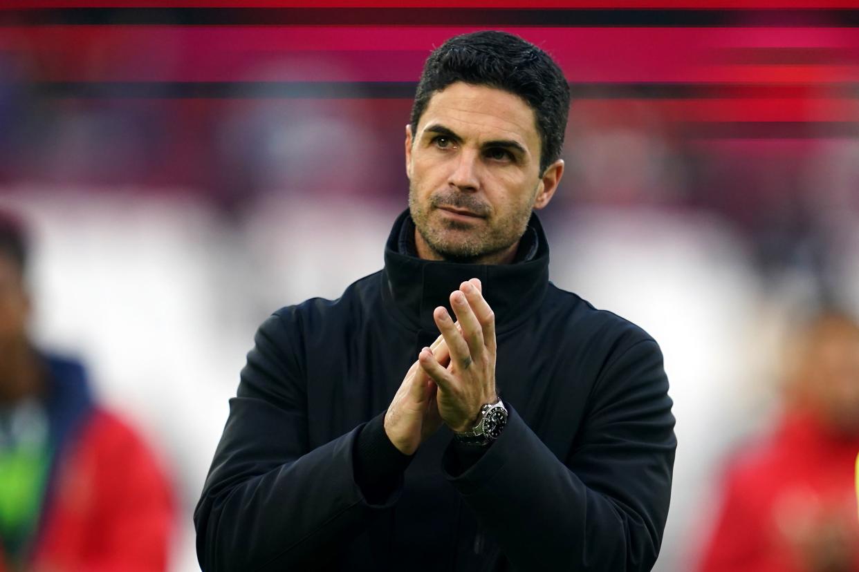 Arsenal manager Mikel Arteta believes his team may have to win every game left to lift the Premier League title (PA Wire)