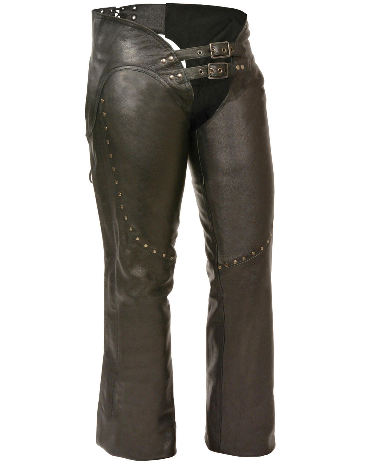 <p><a href="https://www.bootbarn.com/milwaukee-leather-womens-low-rise-double-buckle-chaps-with-stud-detailing---5x/2000255526.html?dwvar_2000255526_color=001" rel="nofollow noopener" target="_blank" data-ylk="slk:Shop Now;elm:context_link;itc:0;sec:content-canvas" class="link rapid-noclick-resp">Shop Now</a></p><p>Milwaukee Leather Women's Low Rise Double Buckle Chaps With Stud Detailing</p><p>bootbarn.com</p><p>$159.00</p><span class="copyright">Boot Barn</span>