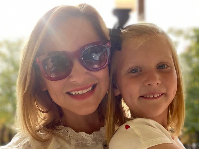 Jessica Capshaw Instagram Jessica Capshaw takes a selfie with her daughter Poppy James Gavigan.