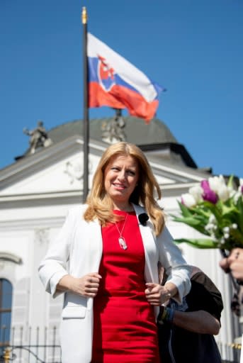 Caputova, seen outside the Presidential palace in Bratislava,is an anti-corruption activist expected to provide a check on a government tarnished after last year's murder of a journalist