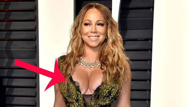 Mariah Carey suffers Oscars fashion fail with nip slip - Yahoo Sports