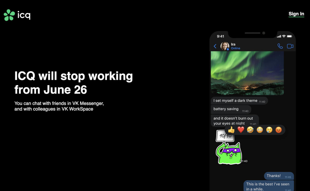 ICQ will close on June 26