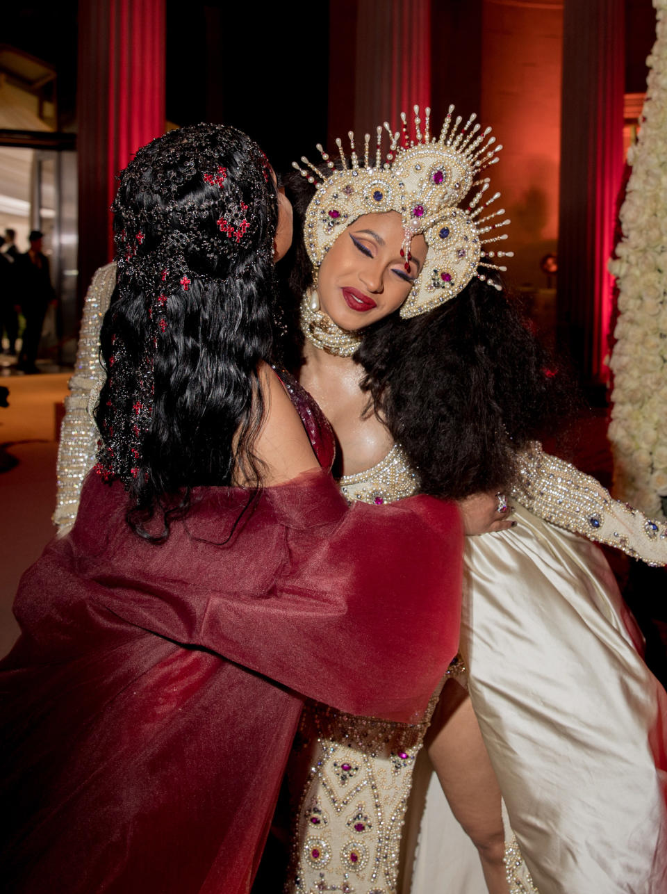 Nicki and Cardi hugging at the MET Gala