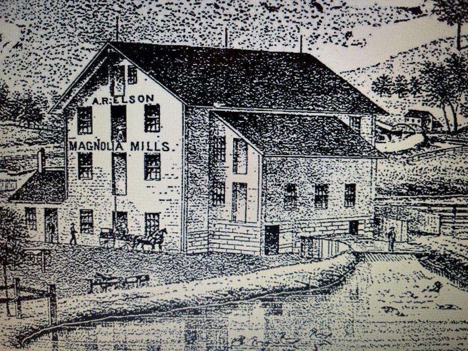This drawing of Magnolia Flouring Mills accompanied a 1929 profile of the iconic building and business in Stark County that was run by the family of A. Richard Elson for more than 170 years. The overview of the flouring mills was written by Jean Stophlet under the headline "The Good Old Days."