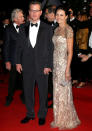 Celebrities in metallic fashion: Matt Damon joined wife Luciana Barroso on the red carpet.