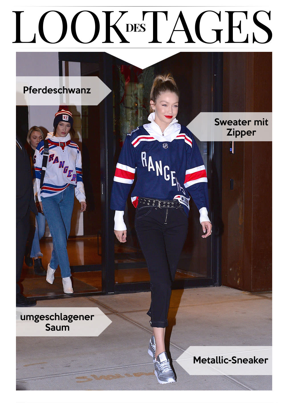 Gigi Hadid unterwegs mit Schwester Bella zum Spiel der New York Rangers im Madison Square Garden. (Bild: Splash News)