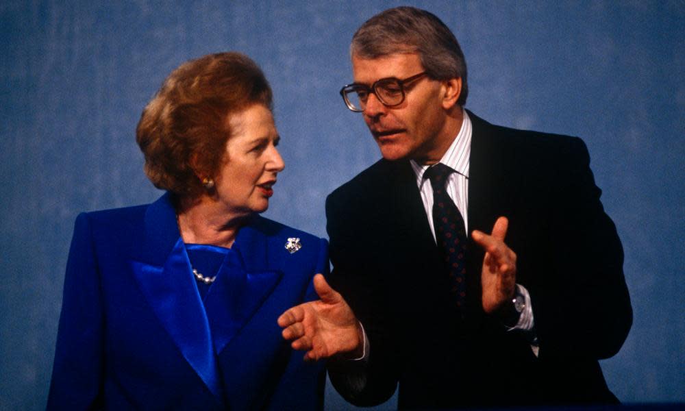 Margaret Thatcher and John Major at the 1991 Tory party conference