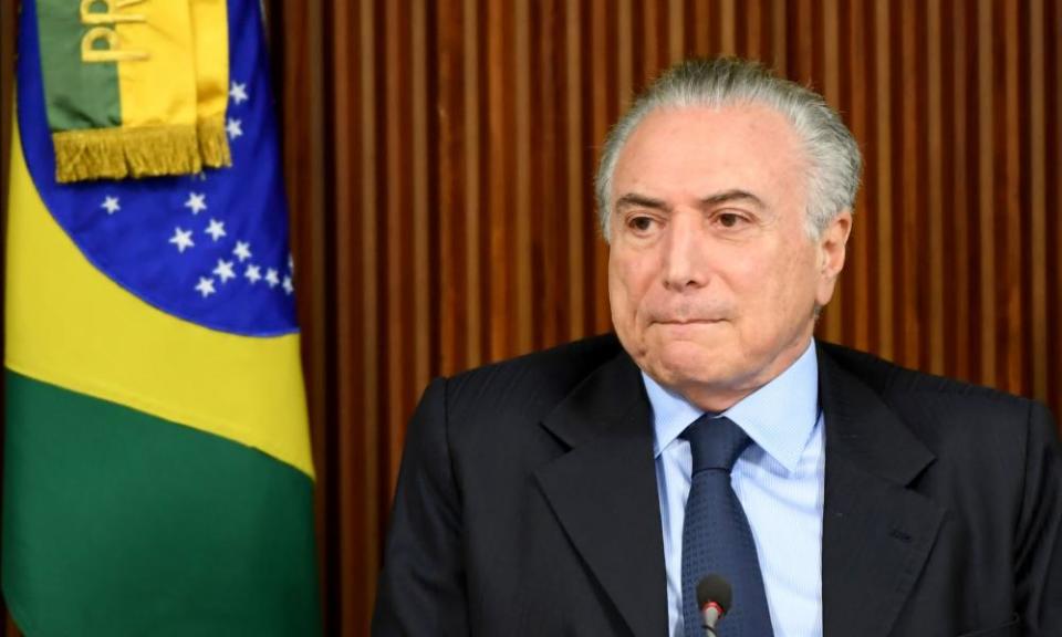 Michel Temer. The charge is related to the plea-bargain testimony by executives at the meatpacking giant JBS SA.