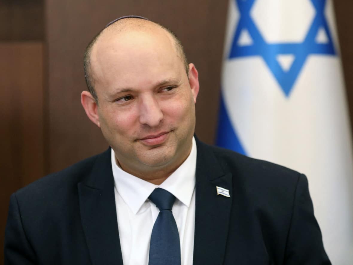 Israel's former prime minister Naftali Bennett attends a cabinet meeting in Jerusalem on July 3, 2022, days after lawmakers dissolved parliament. Bennett is scheduled to speak in Toronto on June 14. (Gil Cohen-Magen/AFP via Getty Images - image credit)