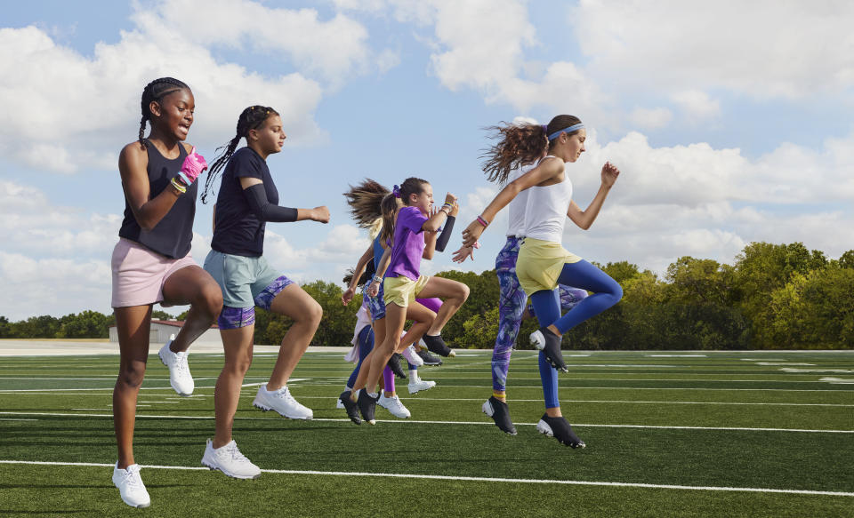 The limited-edition Athleta x Simone Biles back-to-school collection for Athleta Girls includes an assortment of bright colors. - Credit: Courtesy Photo