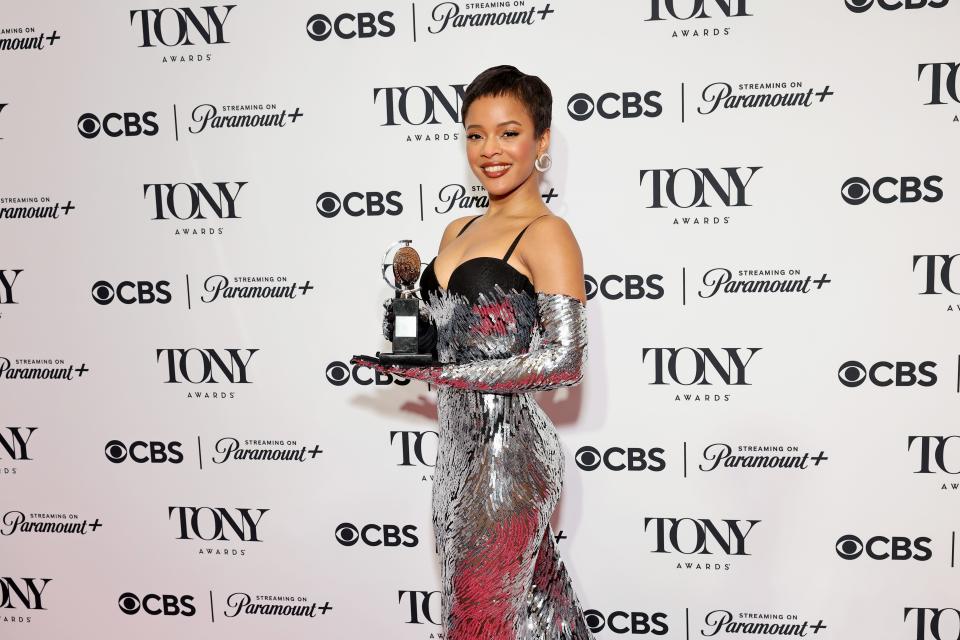 Maleah Joi Moon, winner of the Best Performance by an Actress in a Leading Role in a Musical award for "Hell’s Kitchen" at the 2024 Tony Awards in New York City.