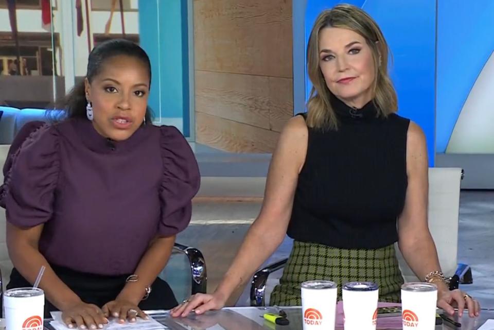 <p>TodayShow/X</p> Savannah Guthrie (Right) with Today cohost Sheinelle Jones.