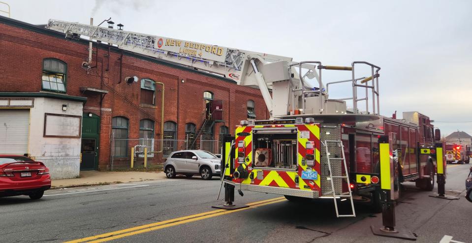 New Bedford firefighters responded to a fire at Joseph Abboud Manufacturing on Belleville Avenue in New Bedford Friday afternoon.